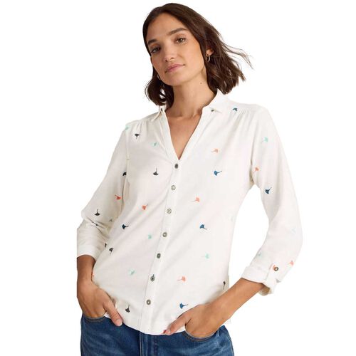 White Stuff Annie Embroidered Jersey Shirt